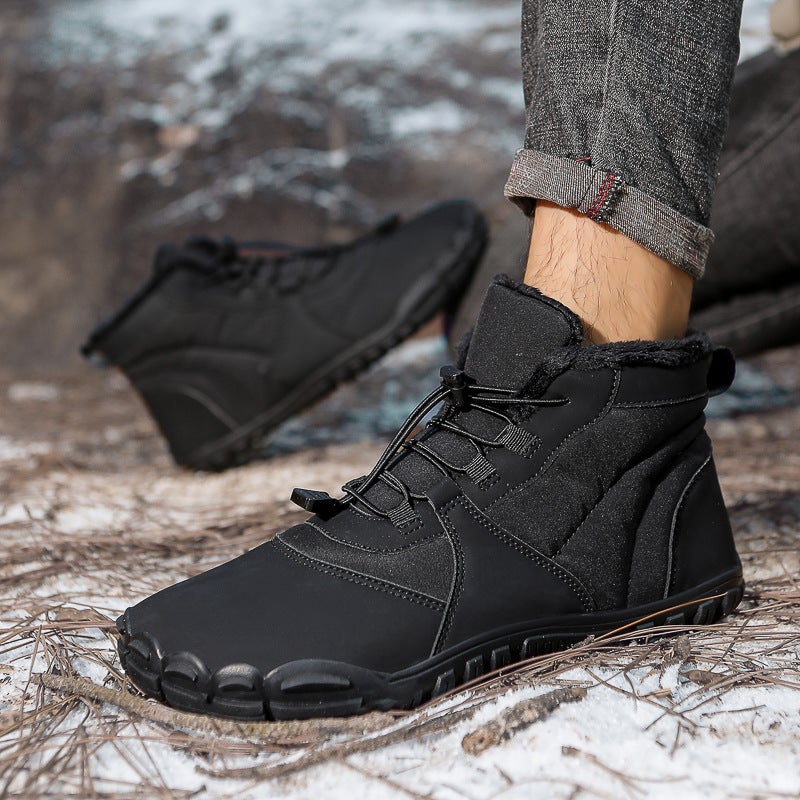 New Outdoor Five-Finger Waterproof Anti-Slip Men''s Snow Boots Barefoot fleece-lined Thickened Hiking Shoes Women''s Warm Cotton Shoes - Image 3
