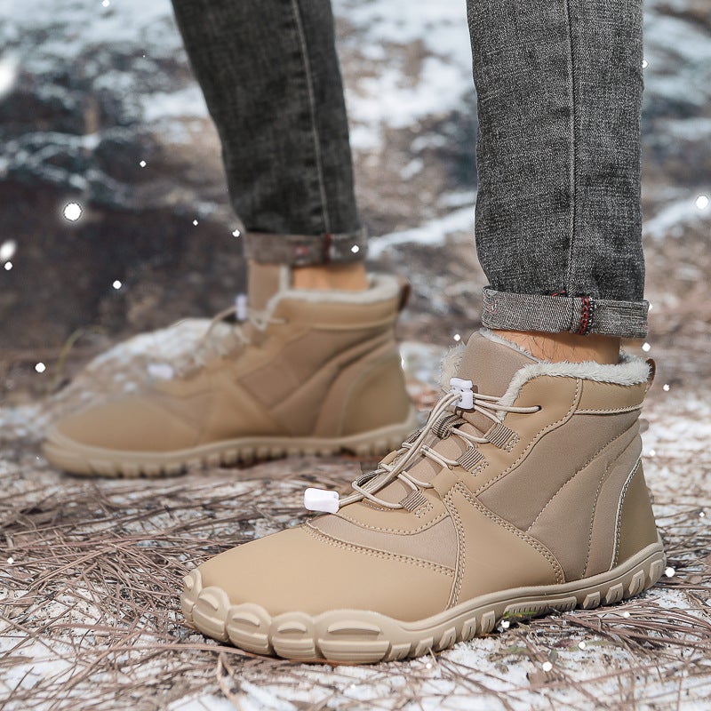 New Outdoor Five-Finger Waterproof Anti-Slip Men''s Snow Boots Barefoot fleece-lined Thickened Hiking Shoes Women''s Warm Cotton Shoes - Image 2