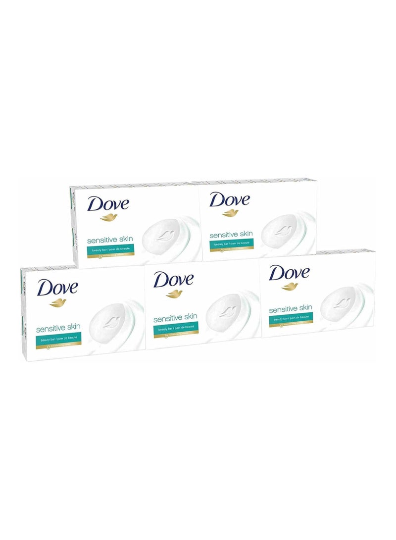 Dove Sensitive Skin Unscented Beauty Bar Soap 106g, Pack of 5 (Sensitive)