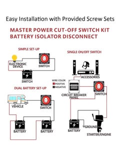 SYOSI Battery Disconnect Switch Master, Master Isolator, 12V-48V Waterproof Power Isolator On-Off Kill 275Amps High Current for Car RV Marine Boat Truck ATV Vehicles (On/Off)  - Image 4
