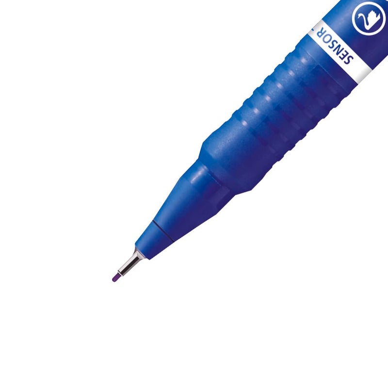 STABILO Fineliner with Cushioned F-Tip SENSOR fine - Pack of 10 - Blue - Image 2