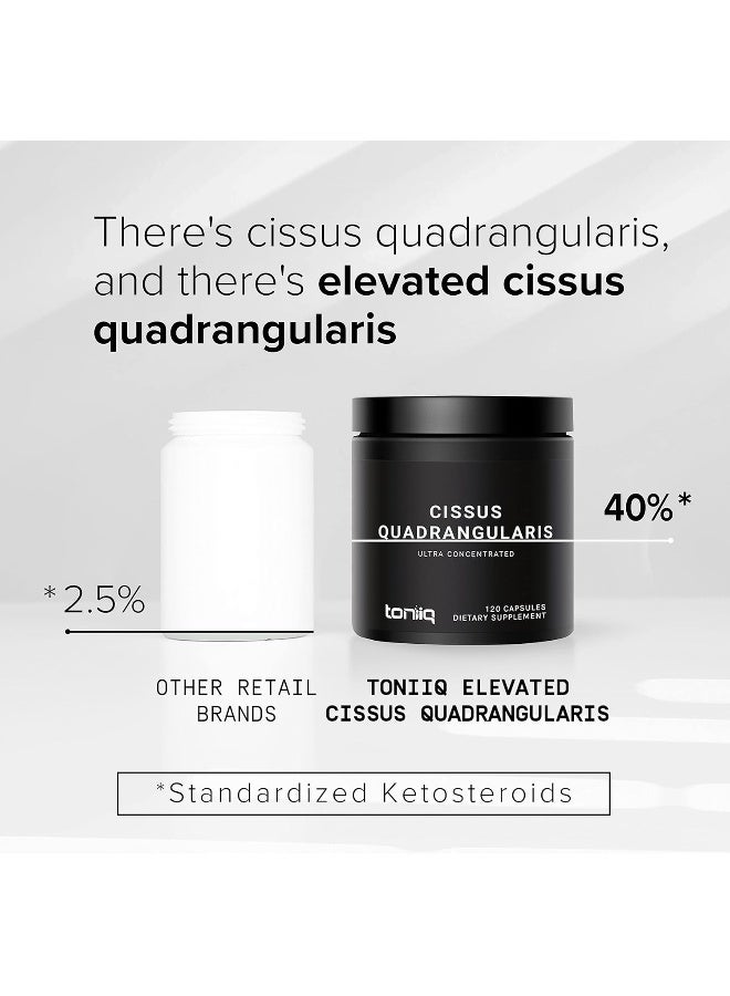 Toniiq كبسولات سيصص كوادرانغولاريس عالية القوة - 10% كيتوستيرويدات - 1200 ملغ مستخلص مركز 100X - تم جمعها من البرية في الهند - أقوى دعم للأربطة والأوتار متاح - 120 كبسولة - Image 4