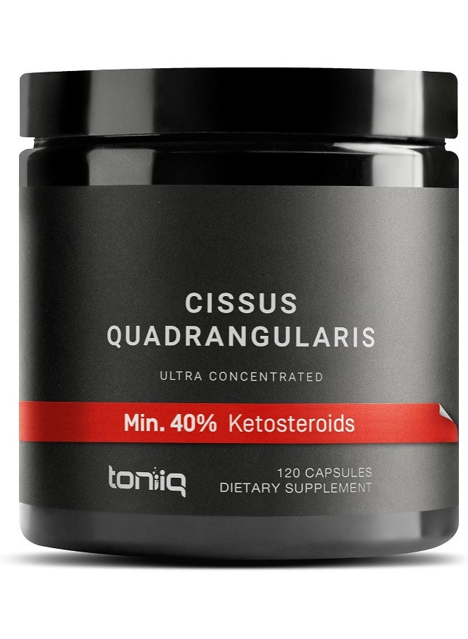 Toniiq كبسولات سيصص كوادرانغولاريس عالية القوة - 10% كيتوستيرويدات - 1200 ملغ مستخلص مركز 100X - تم جمعها من البرية في الهند - أقوى دعم للأربطة والأوتار متاح - 120 كبسولة - Image 1