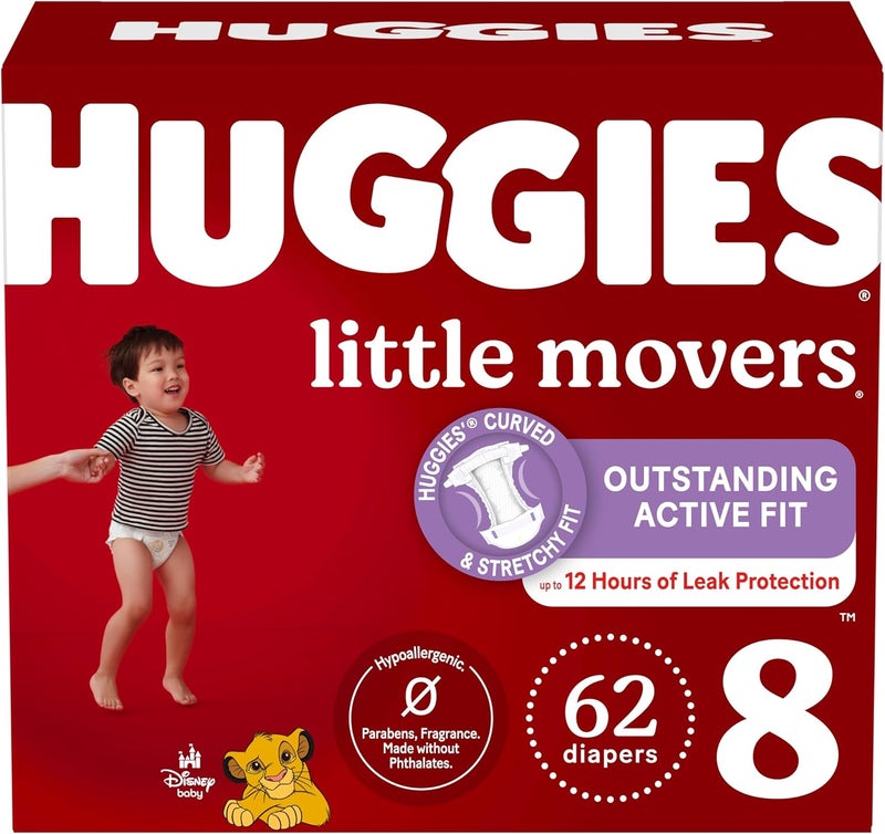 HUGGIES حفاضات هاجيز ليتل موفرز مقاس 8 - Image 1