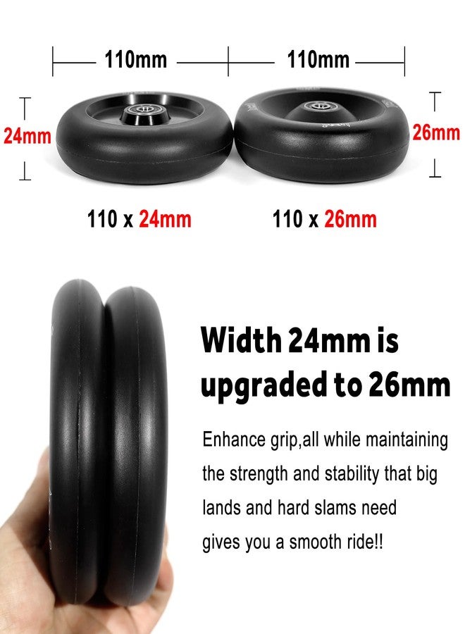 Limit Pro Trick Scooter Replacement wheel 110 x 26mm 2 Pcs Transparent Thicker PU and Aluminum Hollow Core with ABEC-9 Bearings Installed for Professional BMX Stunt scooters - Image 2