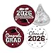 DISTINCTIVS Class of 2026 Graduation Candy Stickers for Chocolate Drops Maroon Grad Party Favors  216 Count - Image 2