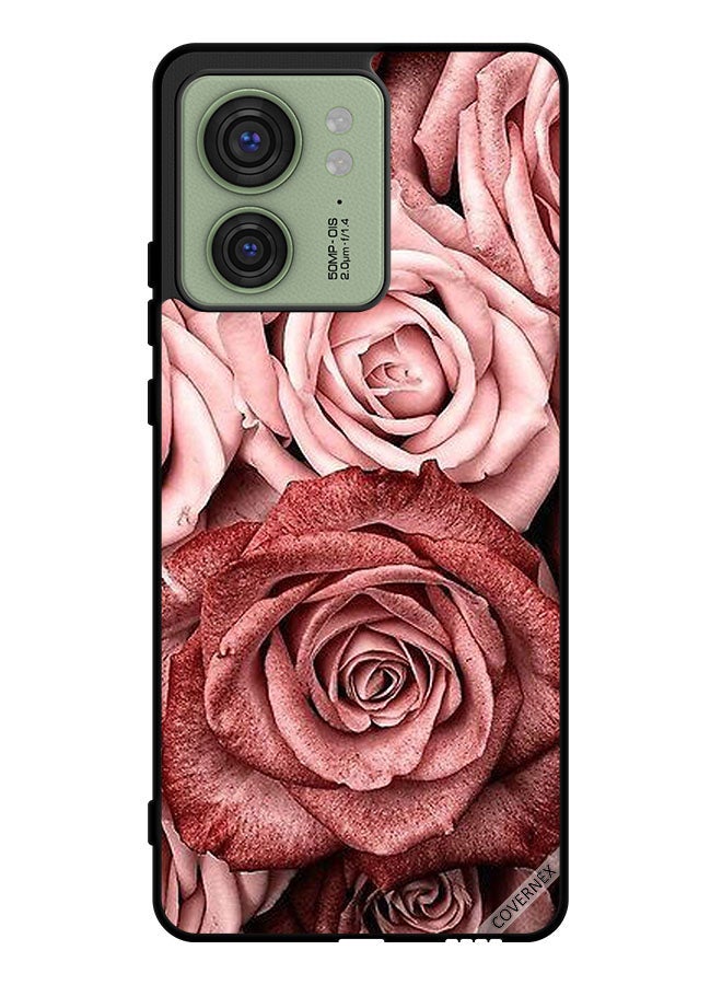 Covernex Protective Case Cover For Motorola Edge 40 Peach Flowers - Image 1