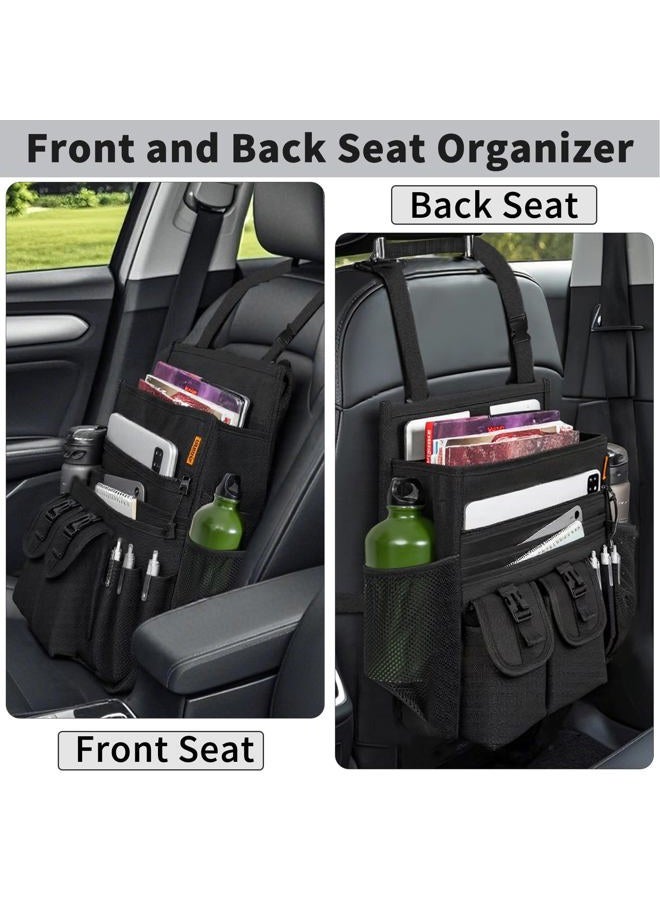 FREEAMG Car Organizer Front Seat, Passenger Seat Organizer with Dedicated Laptop Storage, Multiple Pockets Car Seat Organizer with Adjustable Strap, Fits Any Car/Truck, for Law Enforcement/Police/Patrol Bag - Image 2