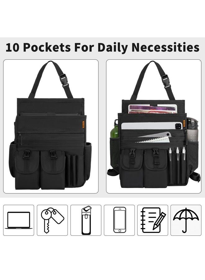 FREEAMG Car Organizer Front Seat, Passenger Seat Organizer with Dedicated Laptop Storage, Multiple Pockets Car Seat Organizer with Adjustable Strap, Fits Any Car/Truck, for Law Enforcement/Police/Patrol Bag - Image 4