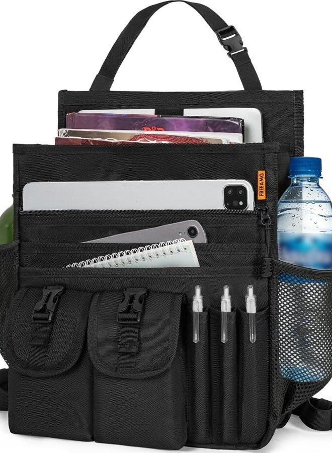 FREEAMG Car Organizer Front Seat, Passenger Seat Organizer with Dedicated Laptop Storage, Multiple Pockets Car Seat Organizer with Adjustable Strap, Fits Any Car/Truck, for Law Enforcement/Police/Patrol Bag - Image 1
