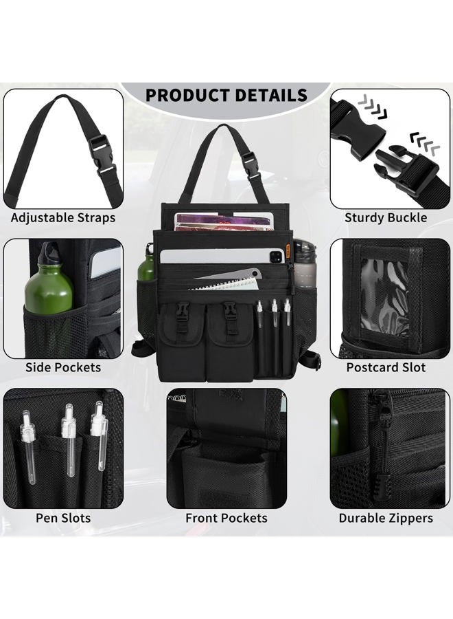 FREEAMG Car Organizer Front Seat, Passenger Seat Organizer with Dedicated Laptop Storage, Multiple Pockets Car Seat Organizer with Adjustable Strap, Fits Any Car/Truck, for Law Enforcement/Police/Patrol Bag - Image 3