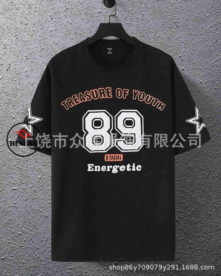 American Sports Style Short-Sleeved T-Shirt Men'S And Women'S 2025 Loose Casual Fashion Half-Sleeved Couple'S Top - Image 1