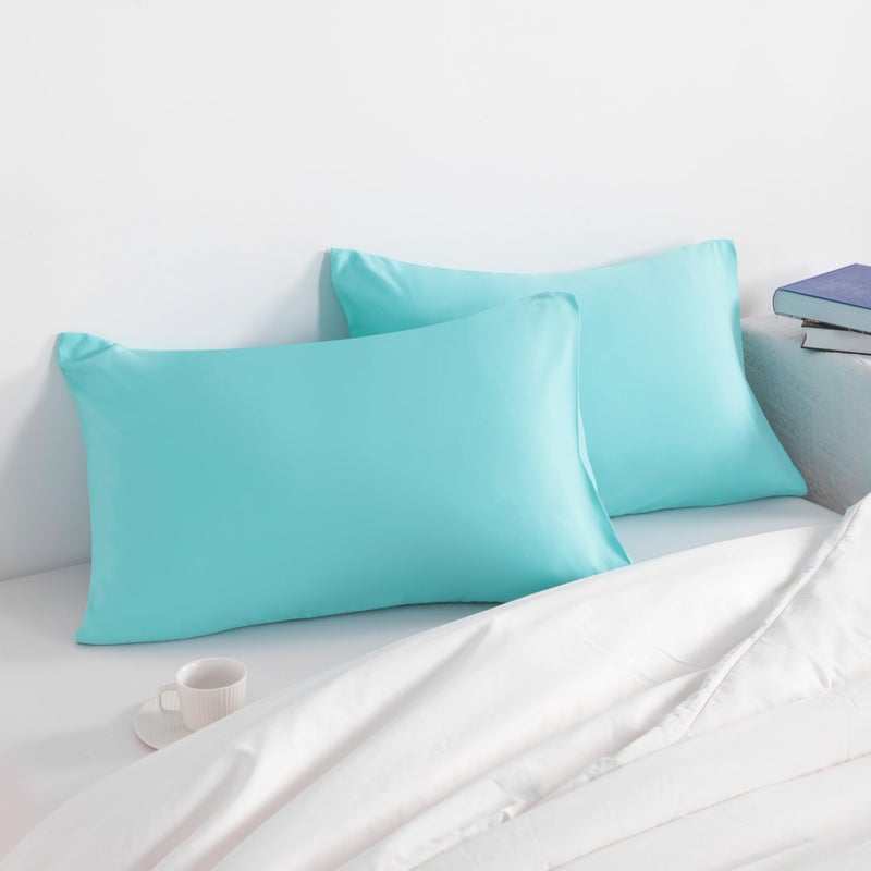 إن تي باي حالات وسادة NTBAY King مجموعة من 2 2 حزمة ميكروفيات microfiber 20x40 وسادة ناعم التجاعيد تتلاشى وصمة عار وسادة أكوا مع إغلاق المظروف 20x40 بوصة - Image 2