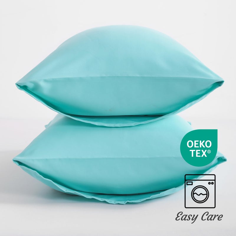 إن تي باي حالات وسادة NTBAY King مجموعة من 2 2 حزمة ميكروفيات microfiber 20x40 وسادة ناعم التجاعيد تتلاشى وصمة عار وسادة أكوا مع إغلاق المظروف 20x40 بوصة - Image 3