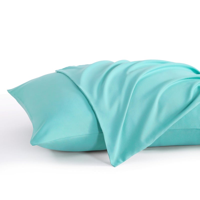 إن تي باي حالات وسادة NTBAY King مجموعة من 2 2 حزمة ميكروفيات microfiber 20x40 وسادة ناعم التجاعيد تتلاشى وصمة عار وسادة أكوا مع إغلاق المظروف 20x40 بوصة - Image 1