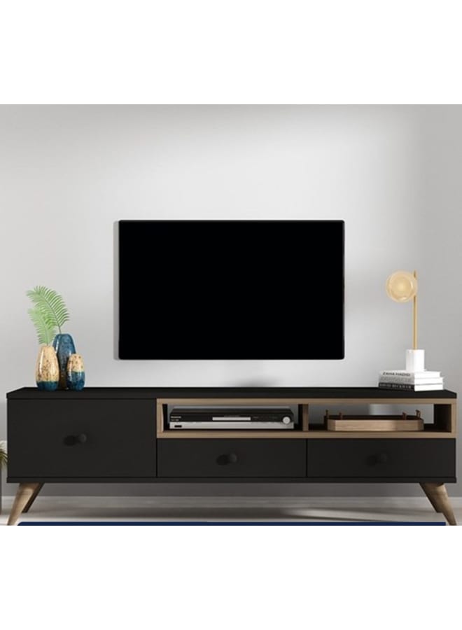 ريترو RA-U50 ترابيزة تلفزيون 150×45×35سم - أسود - Image 1