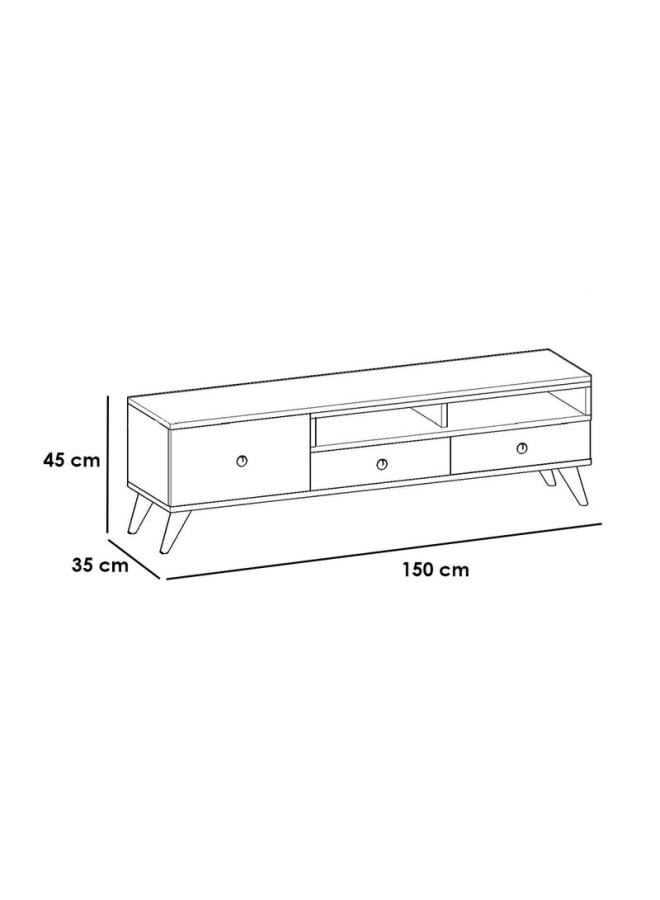 ريترو RA-U50 ترابيزة تلفزيون 150×45×35سم - أسود - Image 4