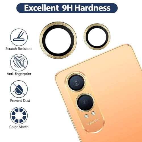 ZARALA ZARALACamera Lens Screen Protector For OnePlus Nord CE4 Lite 5G Alloy Matelic Anti Scratch Camera Ring For OnePlus Nord CE4 Lite 5G - Gold - Image 3
