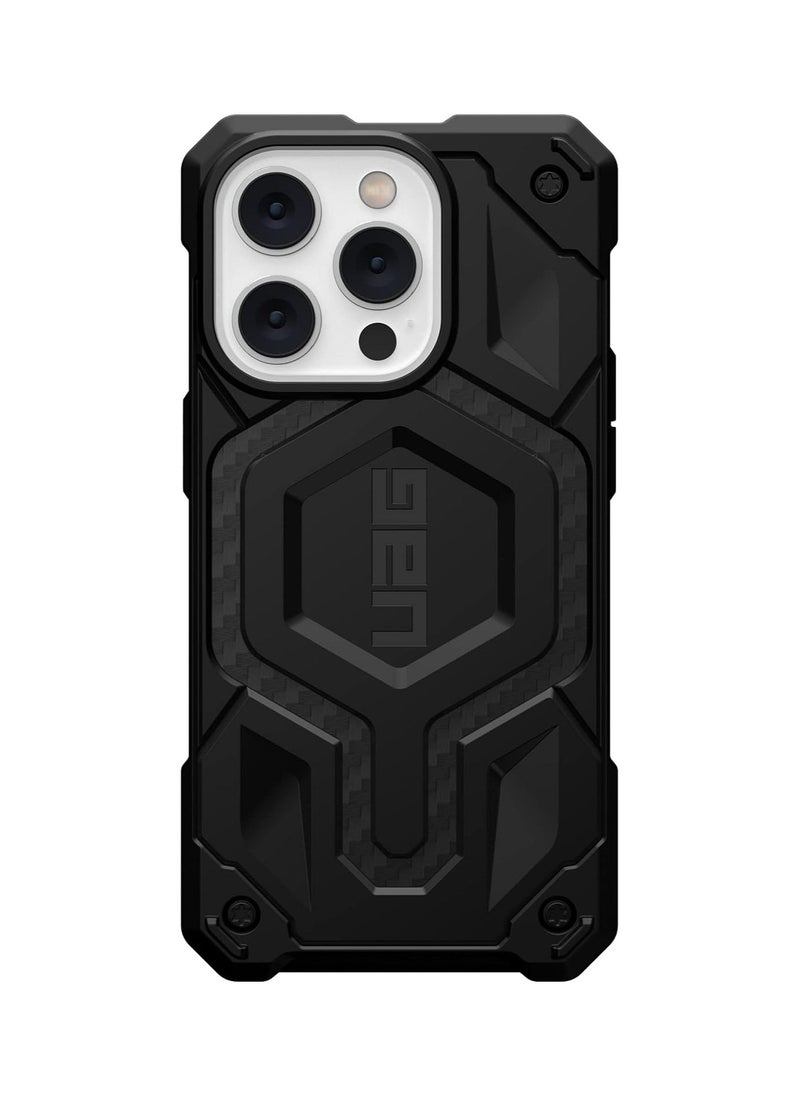 UAG Apple iPhone 13 Pro Case Carbon Fiber 6.1" Monarch Pro Build-in Magnet Compatible with MagSafe Charging Rugged Shockproof Premium Protective Cover - Black  - Image 2