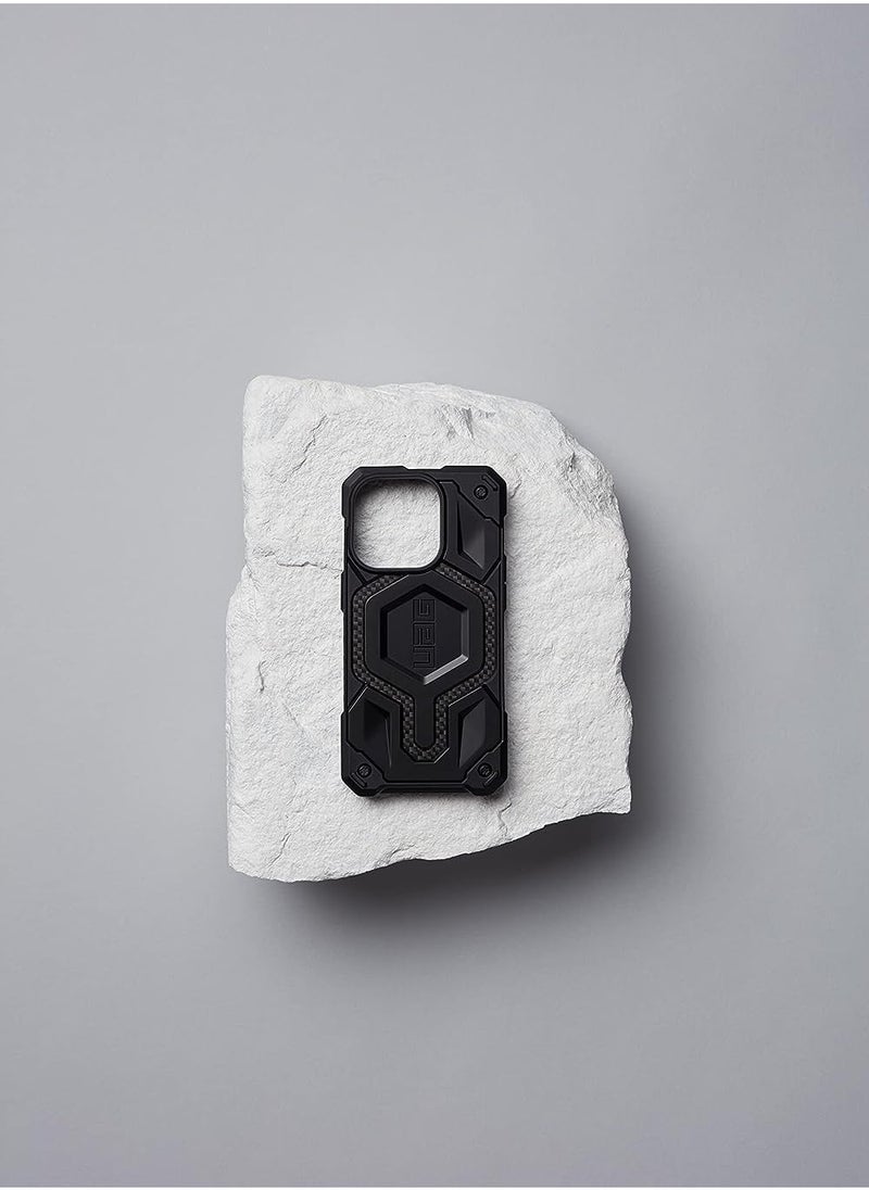 UAG Apple iPhone 13 Pro Case Carbon Fiber 6.1" Monarch Pro Build-in Magnet Compatible with MagSafe Charging Rugged Shockproof Premium Protective Cover - Black  - Image 4