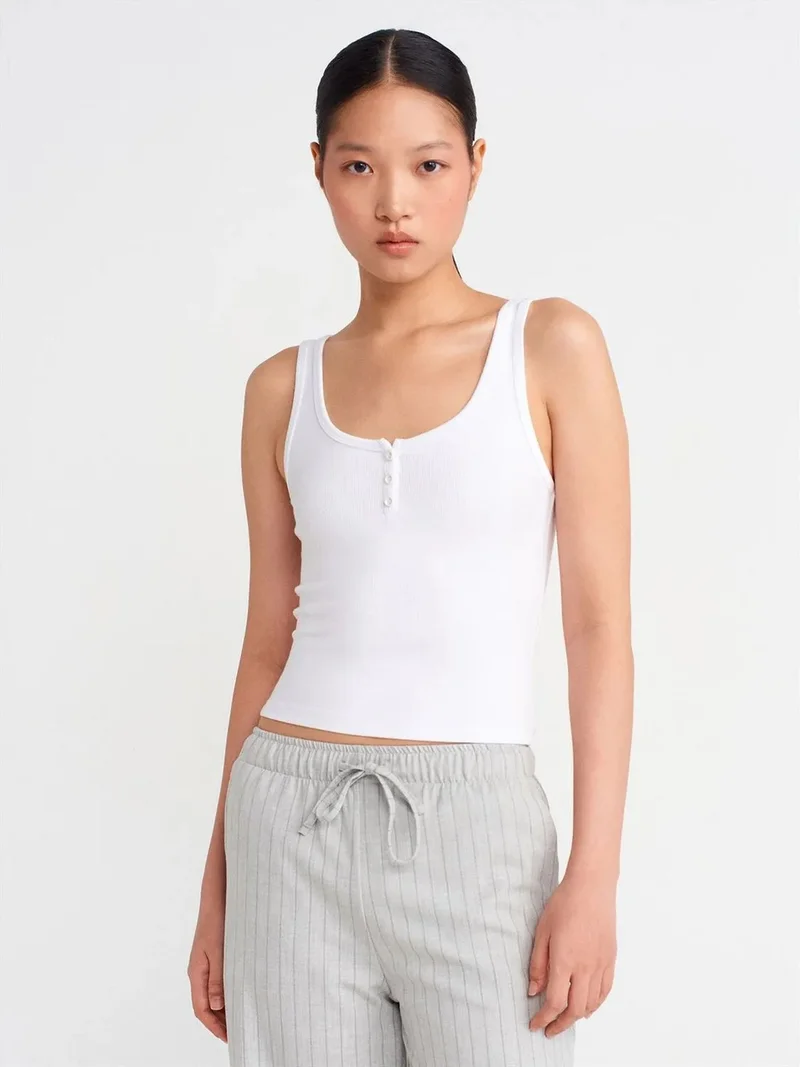 ديلفين Dilvin Slim Fit Crop Cami Blouse