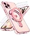 Liufcx for iPhone 11 Pro Max Love Heart Kickstand Case with Screen Protector Luxury Plated Gold Edge Slim Soft TPU Full Camera Shockproof Protection Case Cover for iPhone 11 Pro Max 65 Pink - Image 2
