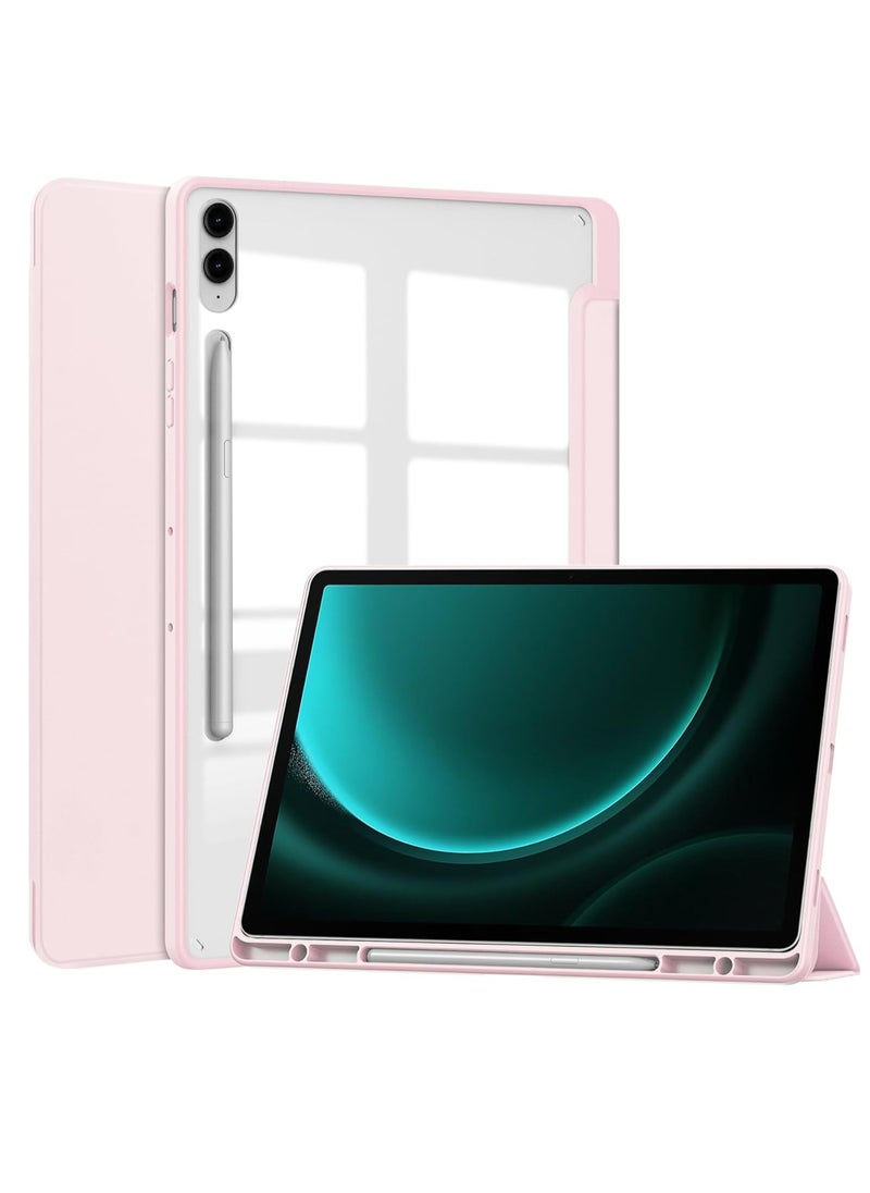 EVO Case for Samsung Galaxy Tab S9 FE 5G 2023 with S Pen Holder, Slim Lightweight Trifold Smart Case, Auto Wake/Sleep, Pink  - Image 1