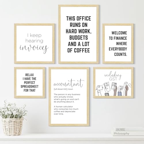 ArtX Paper Charted Accountant Motivational Quotes For Decoration, Inspirational Team Building Quotes For Home, Office Decoration Items and Study Room Decor, Multi Size, Set of 6 - Image 1