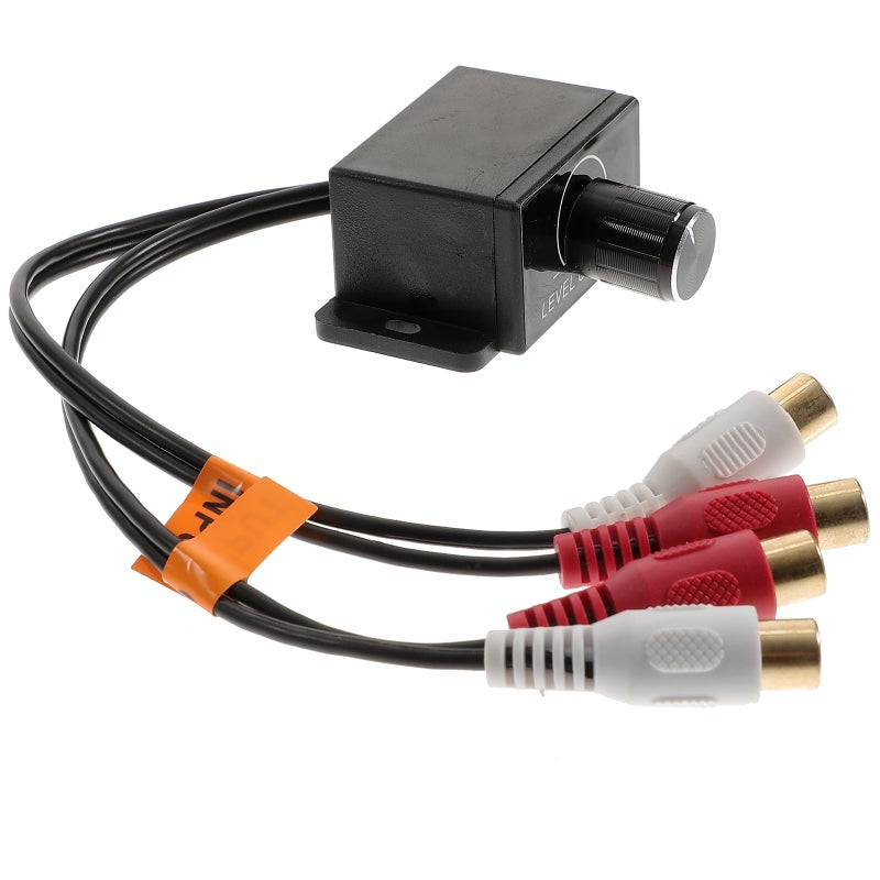 Car Stereo Amplifier Gain Level Bass Audio Volume Control Knob with 2 RCA Connector - Image 1