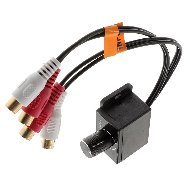 Car Stereo Amplifier Gain Level Bass Audio Volume Control Knob with 2 RCA Connector - Image 4