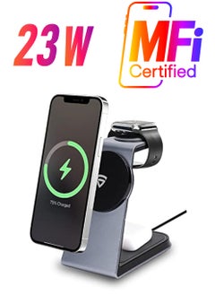 M1050 |3 in 1| Aluminum Uni-Body Design| 23W Wireless Charging Stand Compatible with Mag-Safe on iPhone 15/14/13/12 Series, Apple Watch Series [Ultra 2/9/8/7] - pzsku/ZDD01C0E9FC6458817914Z/45/_/1738234181/a8e30bb2-d6e5-4005-ab1b-d634dd9c0354