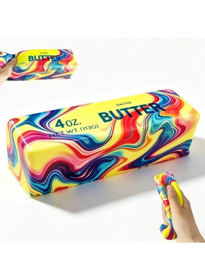 Butter Squishy Slow Rising Stress Relief Toy, 4oz Realistic Salted Butter Squeeze Toy, Soft PU Foam Decompression Fidget Toy for Kids & Adults, Novelty Gag Gift & Desk Companion - Image 1