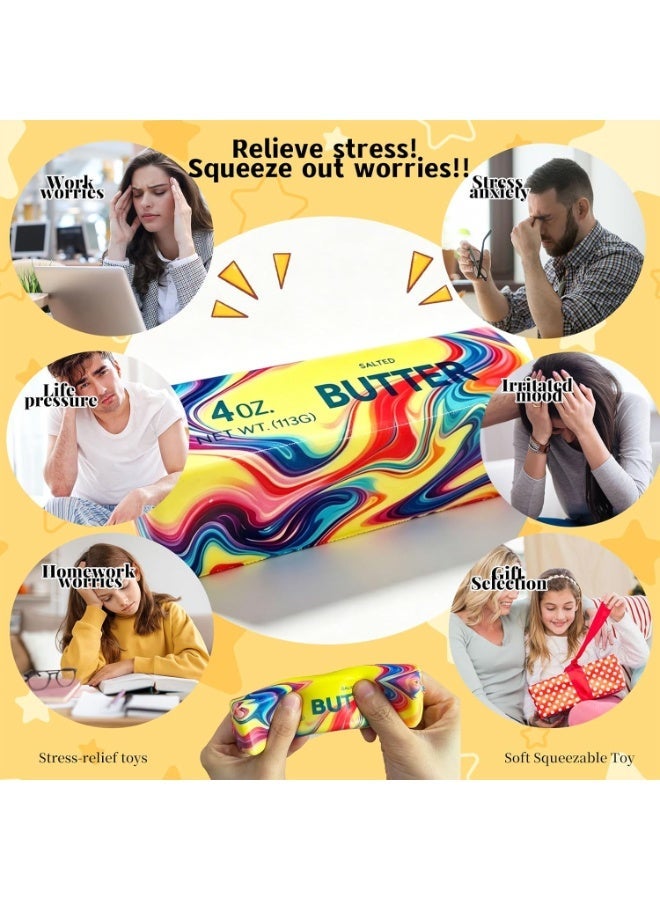 Butter Squishy Slow Rising Stress Relief Toy, 4oz Realistic Salted Butter Squeeze Toy, Soft PU Foam Decompression Fidget Toy for Kids & Adults, Novelty Gag Gift & Desk Companion - Image 3