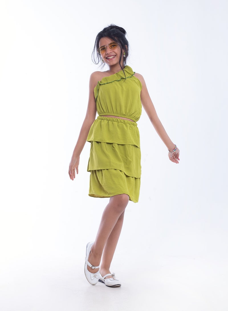 بيبو_طقم اون شولدر للبنات_كيوي - Image 1