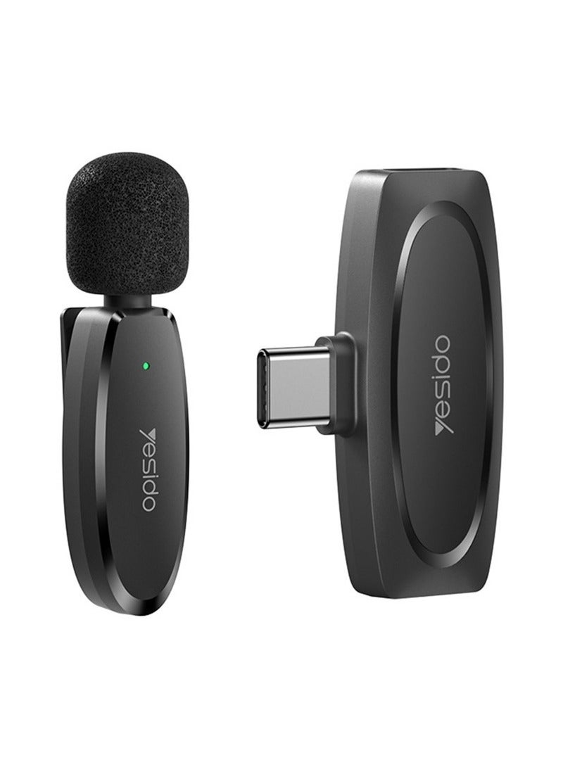 Yesido Lavalier Mic Kr11 Noise AI Reduction Best Microphone For Vlogers Black - Image 2