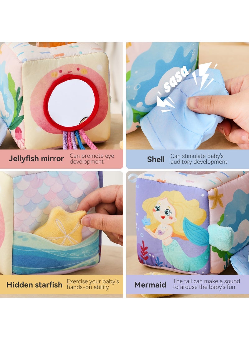 general Baby multifunctional fabric early education tissue box toy color and pattern cognitive toy funhouse mirror tissue box - Image 3