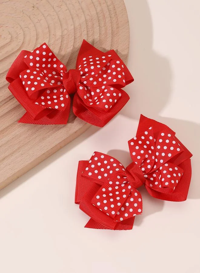 Take Two Set of 2 - Dot Bow Hair Clips