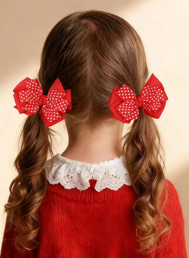 Take Two Set of 2 - Dot Bow Hair Clips