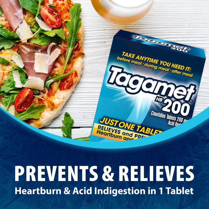 Tagamet HB 200 mg Cimetidine Acid Reducer and Heartburn Relief, Relieves and Prevents Indigestion, Icy Cool Mint Flavor, 30 Count - Image 3