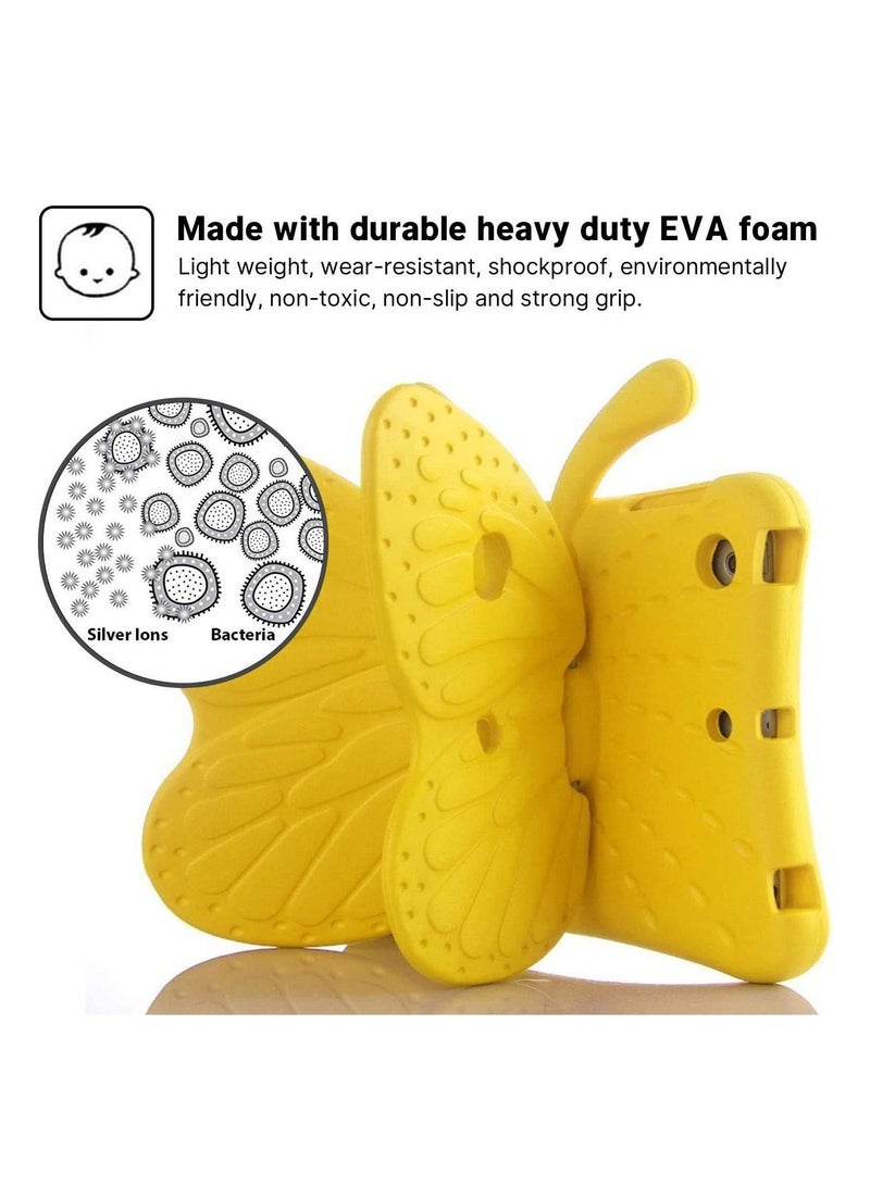 iPad case for Kids, 3D Cartoon Butterfly Non-Toxic EVA Light Weight Kid Proof Shockproof case with Kickstand for ipad 5/ ipad 6 /ipad pro 9.7/ New iPad 2017 case ( Yellow) - Image 2