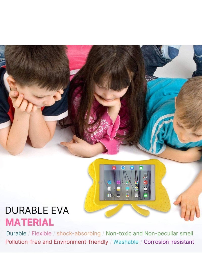 iPad case for Kids, 3D Cartoon Butterfly Non-Toxic EVA Light Weight Kid Proof Shockproof case with Kickstand for ipad 5/ ipad 6 /ipad pro 9.7/ New iPad 2017 case ( Yellow) - Image 3