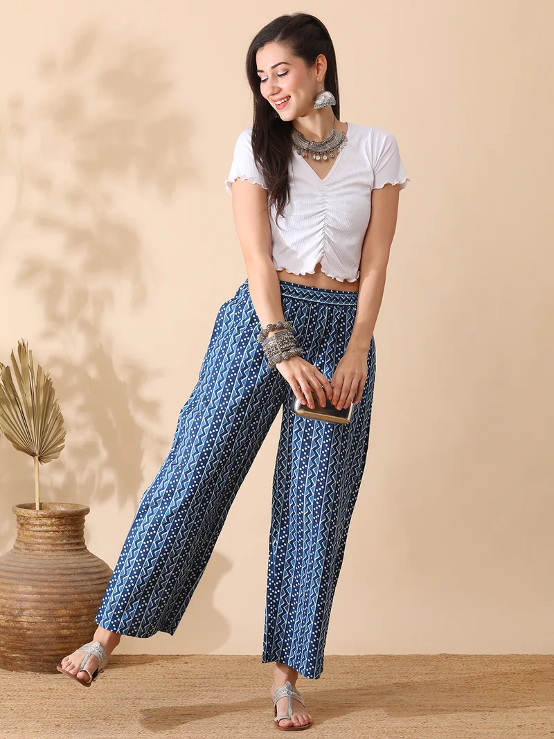 globus Women Printed Ethnic Palazzos