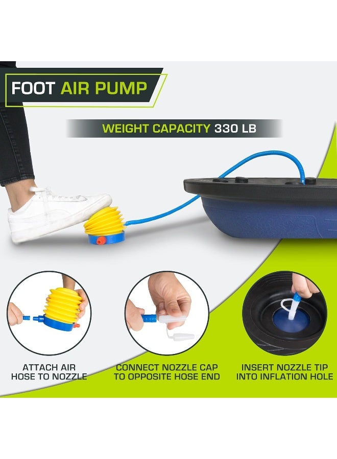 ProsourceFit Balance Trainer Stability Exercise Half Ball with Resistance Bands and Pump for Yoga Aerobics Home Gym Workout, Blue - Image 4