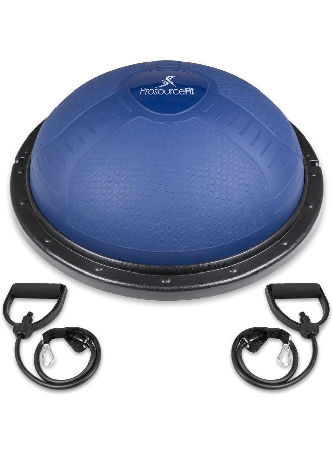 ProsourceFit Balance Trainer Stability Exercise Half Ball with Resistance Bands and Pump for Yoga Aerobics Home Gym Workout, Blue - Image 5