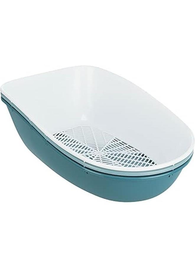 Trixie - Berto Cat Litter Tray With Rim Separating System 39 × 22 × 59 Cm Light Blue - Image 1
