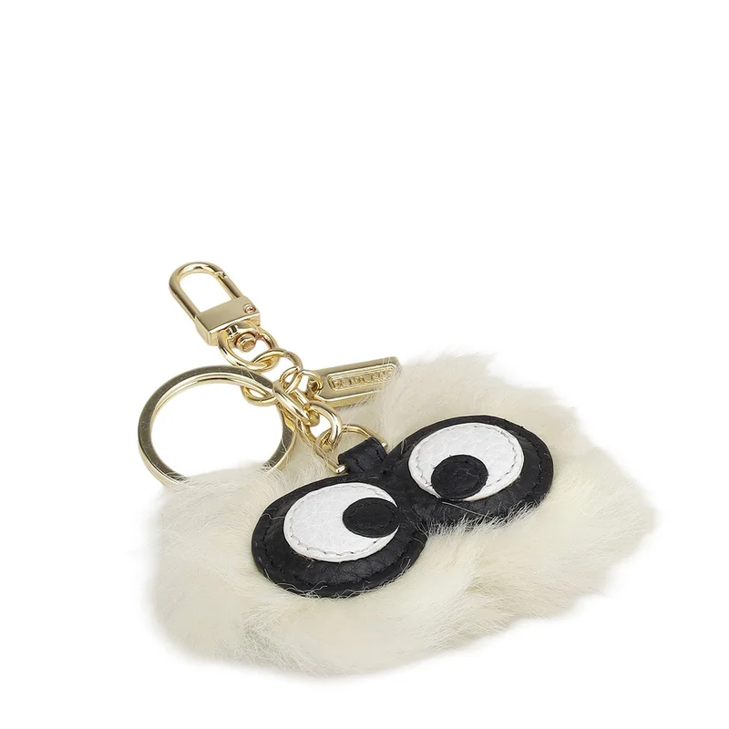 Da Milano  Fur Wax Leather Key Chain - White  | Best Price UAE