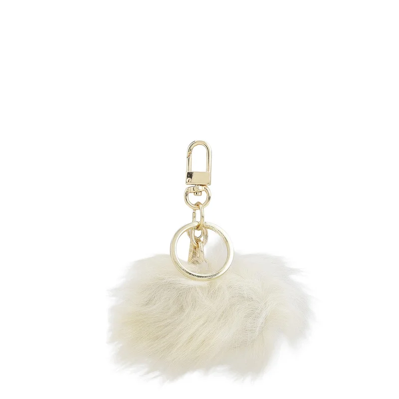 Da Milano  Fur Wax Leather Key Chain - White  | Best Price UAE
