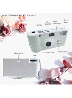 EVEREEN Disposable Camera Wedding 35mm Single Use Film Camera with Flash One Time Use Camera for Travel Camp Party Gifts(White)  - Image 4