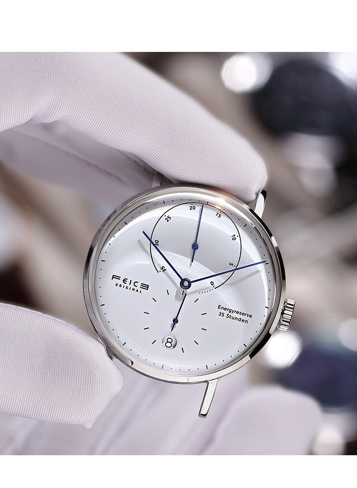 FEICE Men's Automatic Mechanical Watch with Leather Strap, Domed Mirror, Analog Display – Model FM202 - Image 4