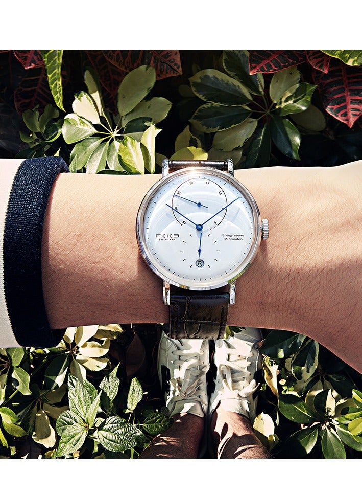 FEICE Men's Automatic Mechanical Watch with Leather Strap, Domed Mirror, Analog Display – Model FM202 - Image 5